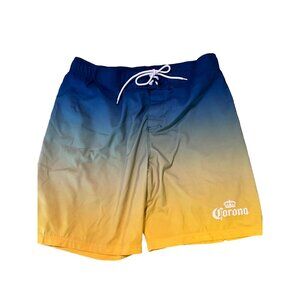 Corona Men's Board Shorts Swim Trunks Size‎ Large Blue Fading into Yellow